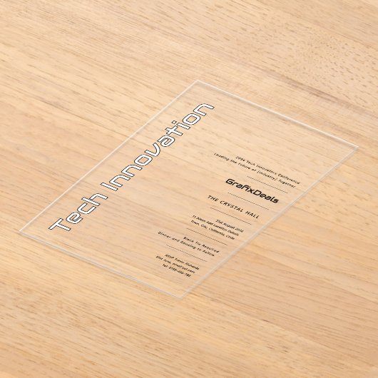 Invitations En Acrylique Acrylique Clear Tech Innovation Événements d'entre (Poser)