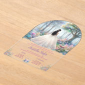 Invitations En Acrylique Acrylique de jardin enchantée Quinceañera (Poser)