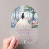 Invitations En Acrylique Acrylique de jardin enchantée Quinceañera (In situ (ordinateur de poche))