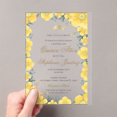 Invitations En Acrylique Acrylique espagnol Quinceanera invit florale jaune (In situ (ordinateur de poche))
