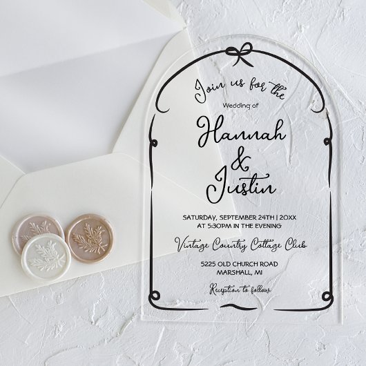 Invitations En Acrylique Acrylique mariage acrylique à la mode moderne dess