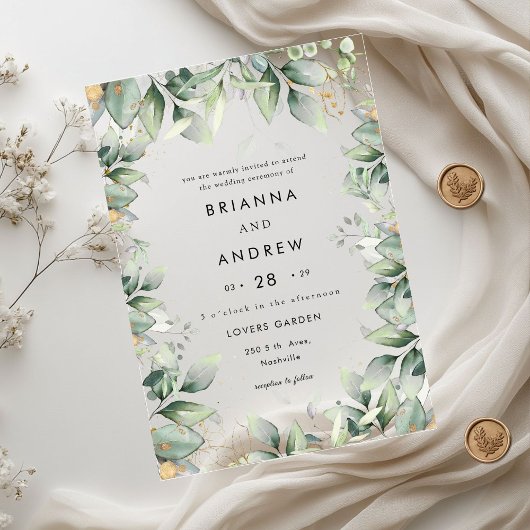 Invitations En Acrylique Acrylique Mariage Eucalyptus moderne