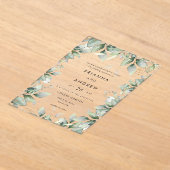 Invitations En Acrylique Acrylique Mariage Eucalyptus moderne (Poser)