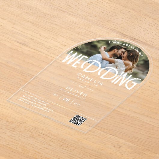 Invitations En Acrylique ACRYLIQUE Mariage photo Inviter l'ARCH minimal mod (Poser)