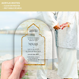 Invitations En Acrylique ACRYLIQUE NIKAH - Mosquée Islamique Ornée Mariage