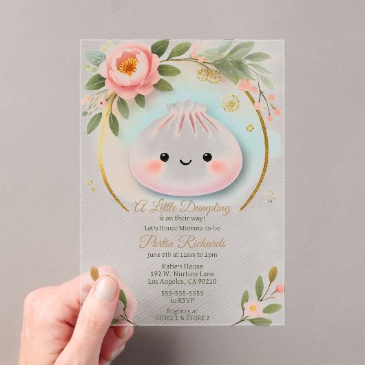Invitations En Acrylique adorable petit Baby shower de dumping (In situ (ordinateur de poche))