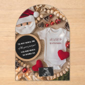 Invitations En Acrylique Adorable Santa Christmas Pregnancy Announcement (Recto)