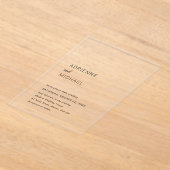 Invitations En Acrylique Adrienne Simple Mariage moderne (Poser)