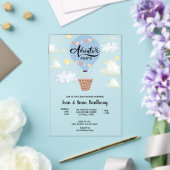 Invitations En Acrylique Adventure Await Blue Air Balloon Baby shower (Insitu (Mariage))
