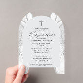 Invitations En Acrylique Agate Blanc Argent Confirmation Moderne Élégante (In situ (ordinateur de poche))