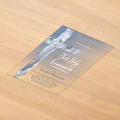 Invitations En Acrylique agate bleu | Première communion (Poser)
