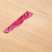 Invitations En Acrylique Agate d'or rose chaud moderne mariage élégant (Poser)