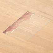Invitations En Acrylique Agate d'or rose rose moderne mariage élégant (Poser)