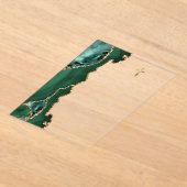 Invitations En Acrylique Agate Green Gold Texte Première Sainte Communion (Poser)