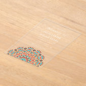 Invitations En Acrylique Agate Turquoise Turquoise & Vin Floral Mandala Mar (Poser)