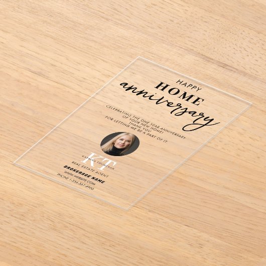 Invitations En Acrylique Agent immobilier Bonne maison Anniversaire Merci (Poser)