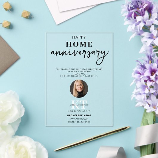 Invitations En Acrylique Agent immobilier Bonne maison Anniversaire Merci (Insitu (Mariage))