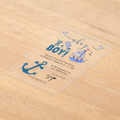 Invitations En Acrylique Ahoy C'est un garçon Ancre Baby shower nautique Bl (Poser)