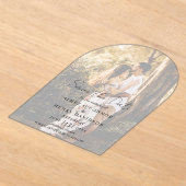 Invitations En Acrylique Aimee Script rustique Mariage moderne Enregistrer  (Poser)