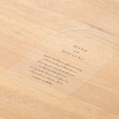 Invitations En Acrylique Aisha Elegant Mariage moderne (Poser)