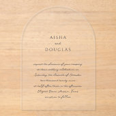 Invitations En Acrylique Aisha Elegant Mariage moderne (Recto)