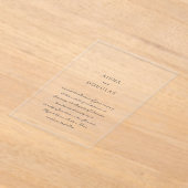 Invitations En Acrylique Aisha Elegant Mariage moderne (Poser)