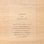 Invitations En Acrylique Aisha Elegant Mariage moderne (Recto)