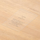 Invitations En Acrylique Aisha Elegant Mariage moderne Enregistrer la date (Poser)