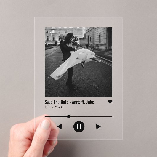 Invitations En Acrylique Album unique Couverture Musique Chanson Viral Enre (In situ (ordinateur de poche))