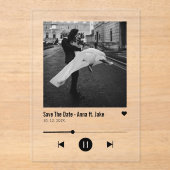 Invitations En Acrylique Album unique Couverture Musique Chanson Viral Enre (Recto)