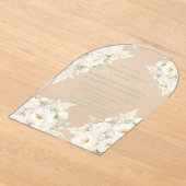 Invitations En Acrylique All White Floral Wedding Celebration (Poser)