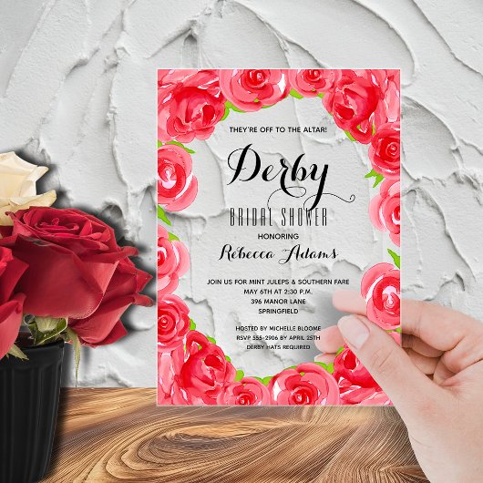 Invitations En Acrylique Aller à la Fête des mariées du Derby de l'Altar
