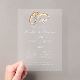 Invitations En Acrylique Alliance de mariage en acrylique espagnol