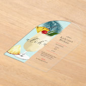 Invitations En Acrylique Aloha Green Pina Colada Cocktail Anniversaire (Poser)