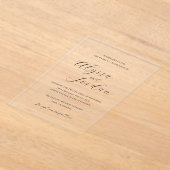 Invitations En Acrylique Alyssa Calligraphie Typographie Mariage élégant (Poser)