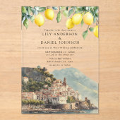 Invitations En Acrylique Amalfi Coast Lemons Italian Wedding (Recto)