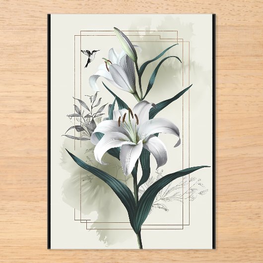 Invitations En Acrylique Amazon Lily Art - Style or & Scandi (Recto)