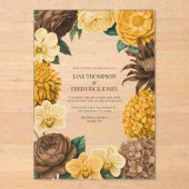Invitations En Acrylique Amber Honey, Desert Clay & Marigold Bloom Wedding (Recto)