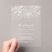 Invitations En Acrylique AMELIA Blanc Bohème Floral Mariage (In situ (ordinateur de poche))
