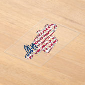 Invitations En Acrylique Amérique 250 Drapeau Script Semiquincentennial Des (Poser)