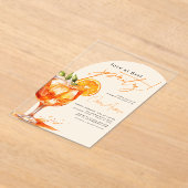 Invitations En Acrylique Amour à la Fête des mariées orange First Spritz (Poser)