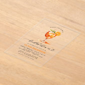 Invitations En Acrylique Amour à la Fête des mariées orange First Spritz (Poser)