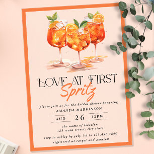 Invitations En Acrylique Amour au premier Spritz Fête de mariage moderne au