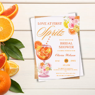 Invitations En Acrylique Amour au premier Spritz Floral Cocktail Shower de