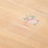 Invitations En Acrylique Amour dans la Fête des mariées de jardin fleuri en (Poser)