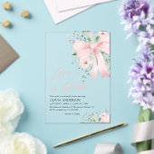 Invitations En Acrylique Amour de la boue rose moderne en Fête des mariées  (Insitu (Mariage))