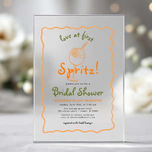 Invitations En Acrylique Amour Fantaisiste Dès le Premier Spritz Shower de