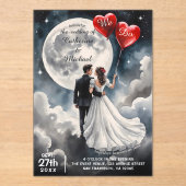 Invitations En Acrylique Amour romantique sur Cloud Neuf Mariage Fairytale (Recto)