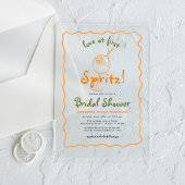 Invitations En Acrylique Amour Whimsical À First Spritz Funky Fête des mari
