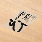 Invitations En Acrylique AMPERSAND GRAS Grunge noir blanc Mariage (Poser)